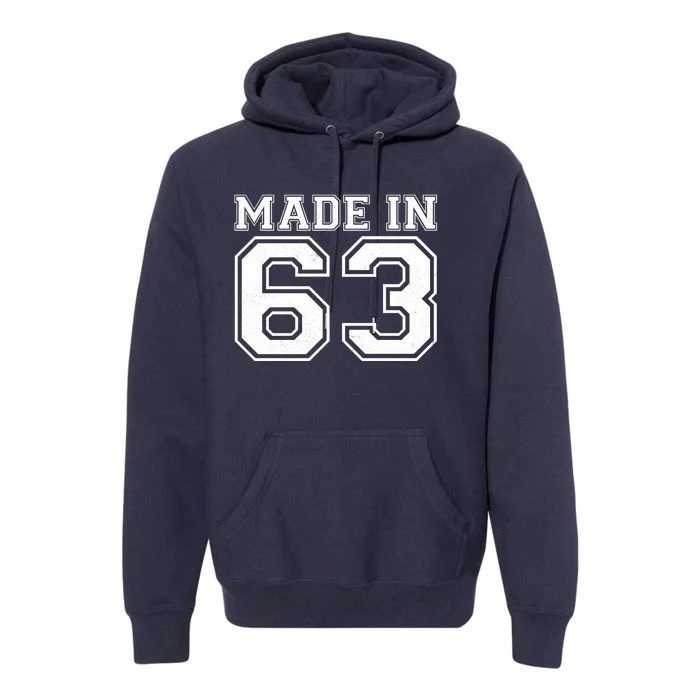 Sporty Jersey Style Made In 1963 60th Birthday Premium Hoodie