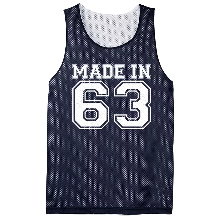 Sporty Jersey Style Made In 1963 60th Birthday Mesh Reversible Basketball Jersey Tank