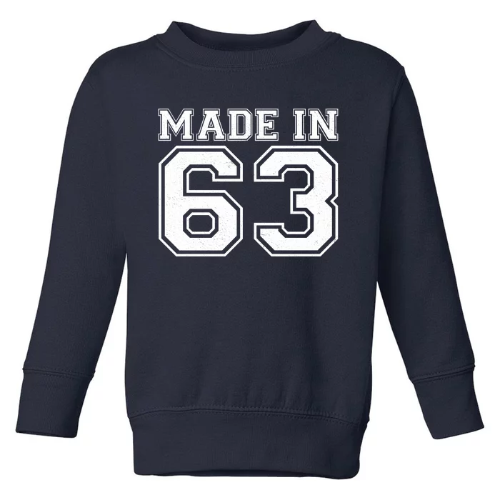 Sporty Jersey Style Made In 1963 60th Birthday Toddler Sweatshirt