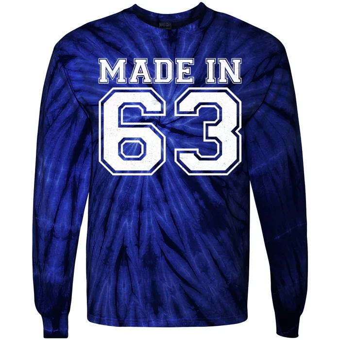 Sporty Jersey Style Made In 1963 60th Birthday Tie-Dye Long Sleeve Shirt