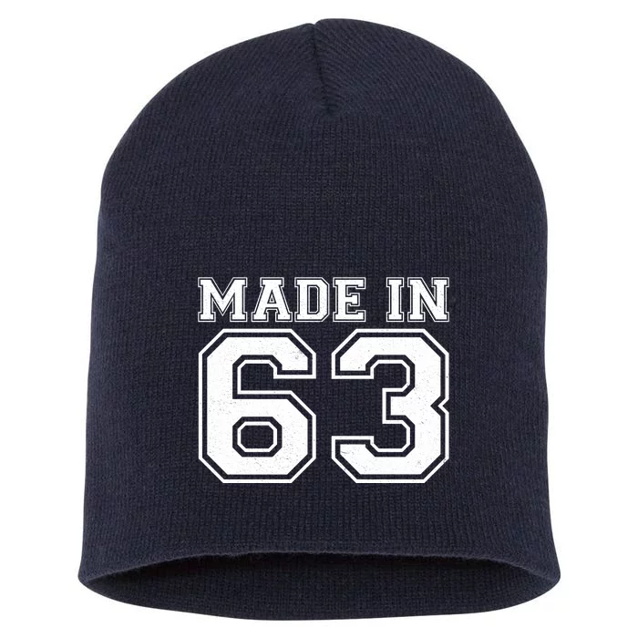 Sporty Jersey Style Made In 1963 60th Birthday Short Acrylic Beanie