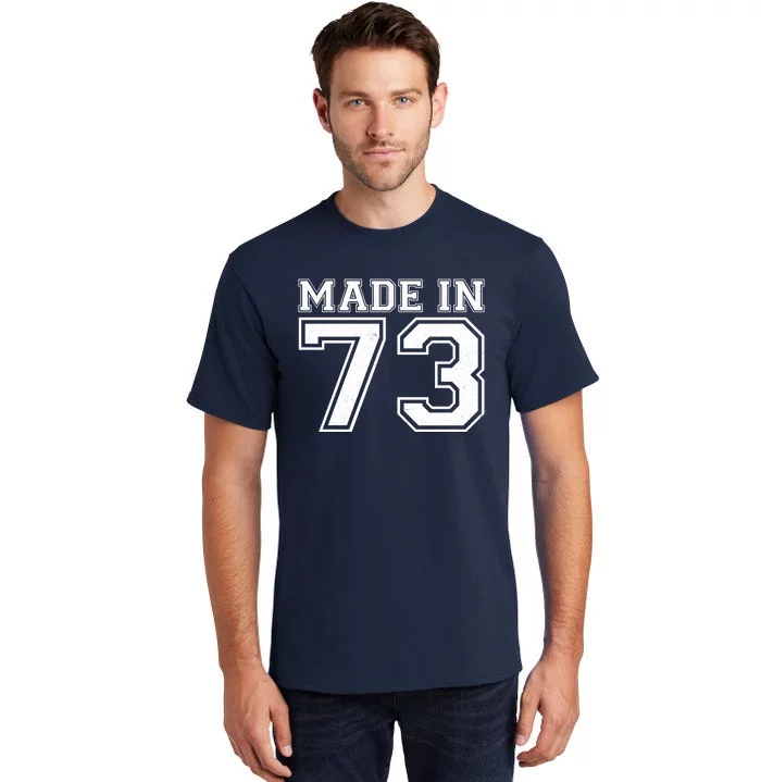 Sporty Jersey Style Made In 1973 50th Birthday Tall T-Shirt