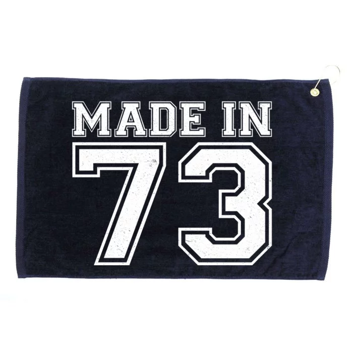 Sporty Jersey Style Made In 1973 50th Birthday Grommeted Golf Towel