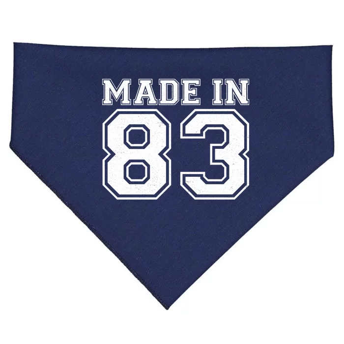 Sporty Jersey Style Made In 1983 40th Birthday USA-Made Doggie Bandana