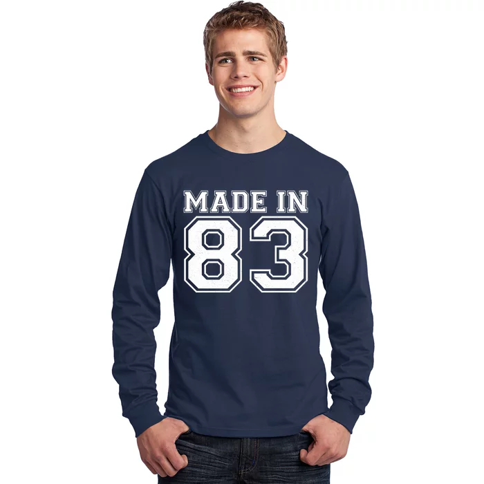 Sporty Jersey Style Made In 1983 40th Birthday Long Sleeve Shirt