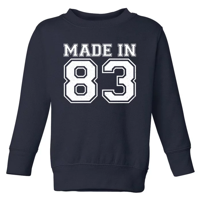 Sporty Jersey Style Made In 1983 40th Birthday Toddler Sweatshirt