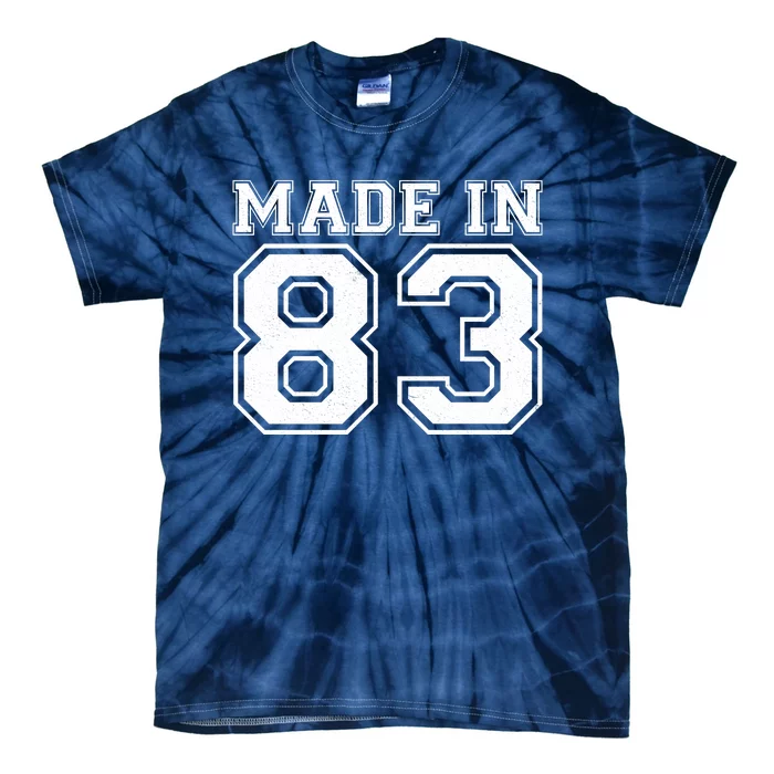 Sporty Jersey Style Made In 1983 40th Birthday Tie-Dye T-Shirt