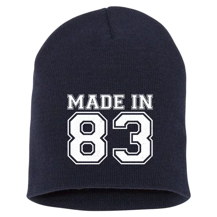 Sporty Jersey Style Made In 1983 40th Birthday Short Acrylic Beanie