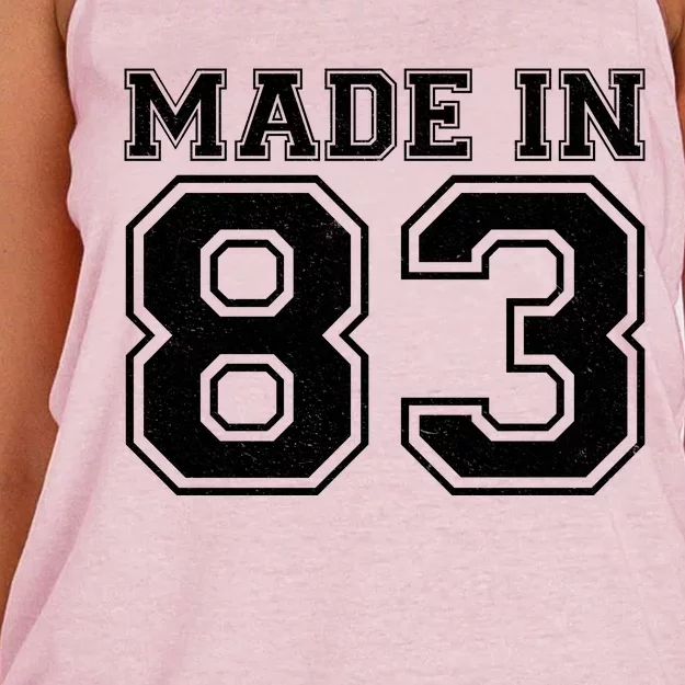 Sporty Jersey Style Made In 1983 40th Birthday Women's Knotted Racerback Tank