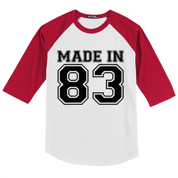 Sporty Jersey Style Made In 1983 40th Birthday Kids Colorblock Raglan Jersey