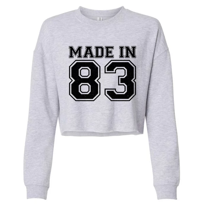 Sporty Jersey Style Made In 1983 40th Birthday Cropped Pullover Crew