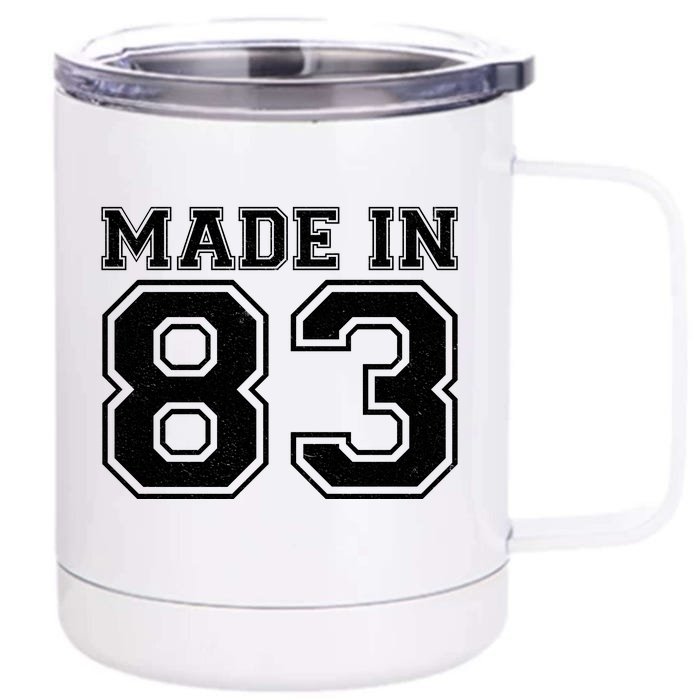 Sporty Jersey Style Made In 1983 40th Birthday Front & Back 12oz Stainless Steel Tumbler Cup