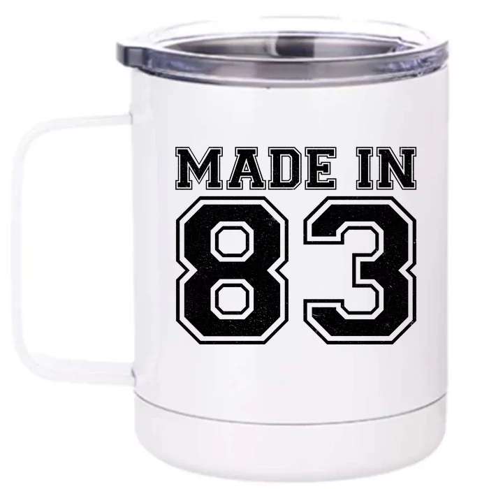 Sporty Jersey Style Made In 1983 40th Birthday Front & Back 12oz Stainless Steel Tumbler Cup