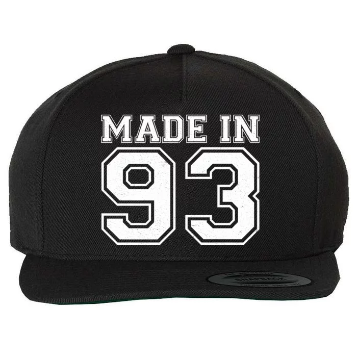 Sporty Jersey Style Made In 1993 30th Birthday Wool Snapback Cap