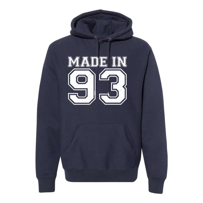 Sporty Jersey Style Made In 1993 30th Birthday Premium Hoodie