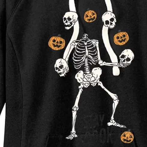 Stay Juggling Spooky Halloween Skeleton Pumpkin Juggler Cool Gift Women's Fleece Hoodie