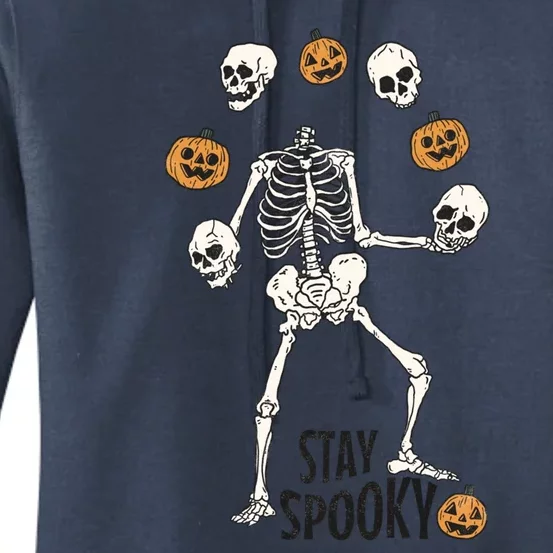 Stay Juggling Spooky Halloween Skeleton Pumpkin Juggler Cool Gift Women's Pullover Hoodie