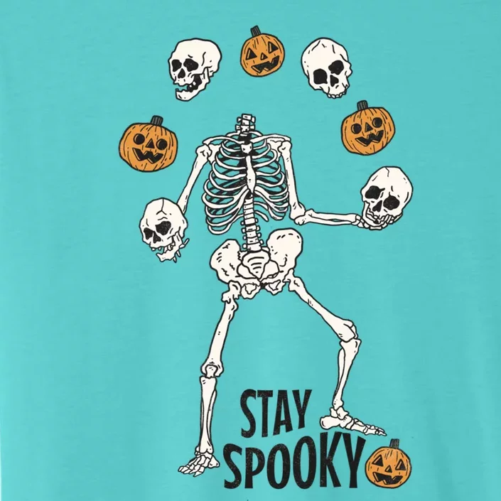 Stay Juggling Spooky Halloween Skeleton Pumpkin Juggler Cool Gift ChromaSoft Performance T-Shirt