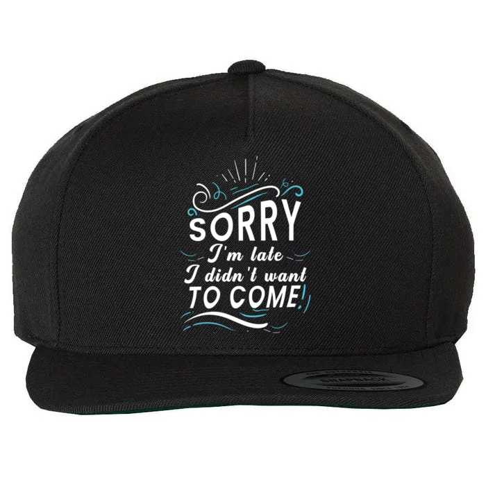 Sarcastic Jokes Sorry Im Late I Didnt Want To Come Gift Wool Snapback Cap