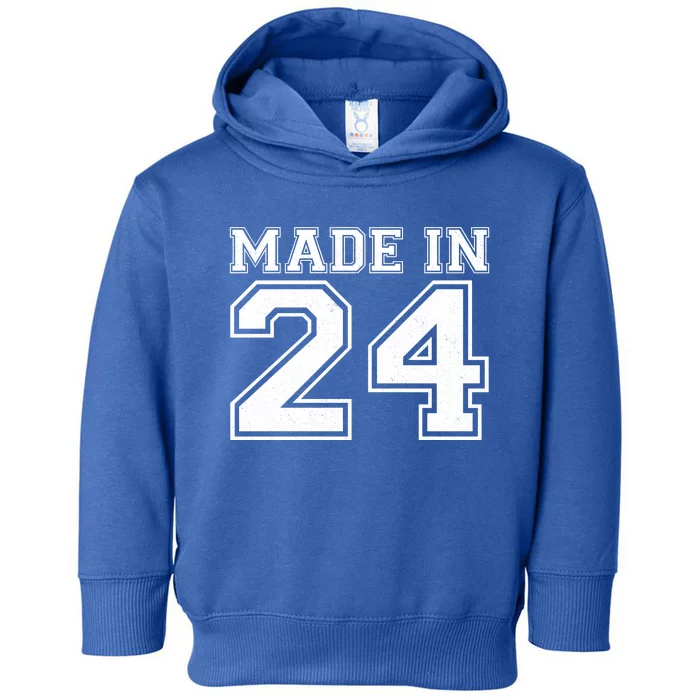 Sporty Jersey Style Made In 1924 100th Birthday Toddler Hoodie