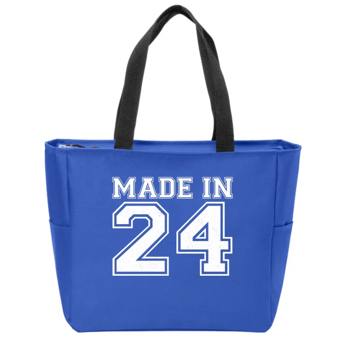 Sporty Jersey Style Made In 1924 100th Birthday Zip Tote Bag