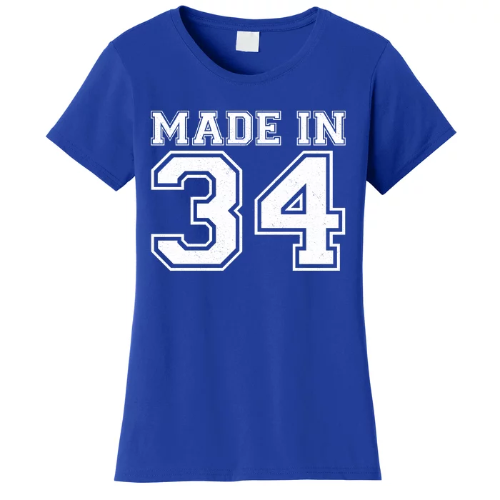 Sporty Jersey Style Made In 1934 90th Birthday Women's T-Shirt