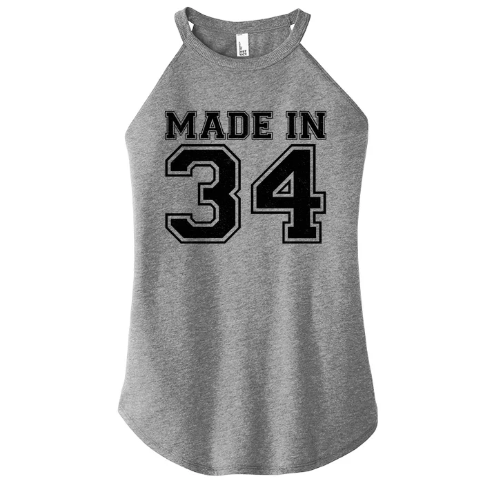 Sporty Jersey Style Made In 1934 90th Birthday Women’s Perfect Tri Rocker Tank