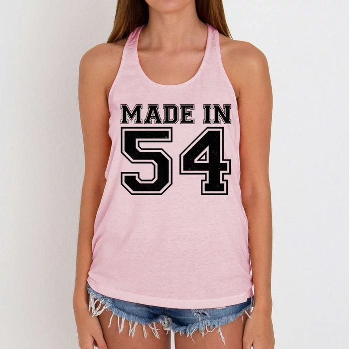 Sporty Jersey Style Made In 1954 70th Birthday Women's Knotted Racerback Tank