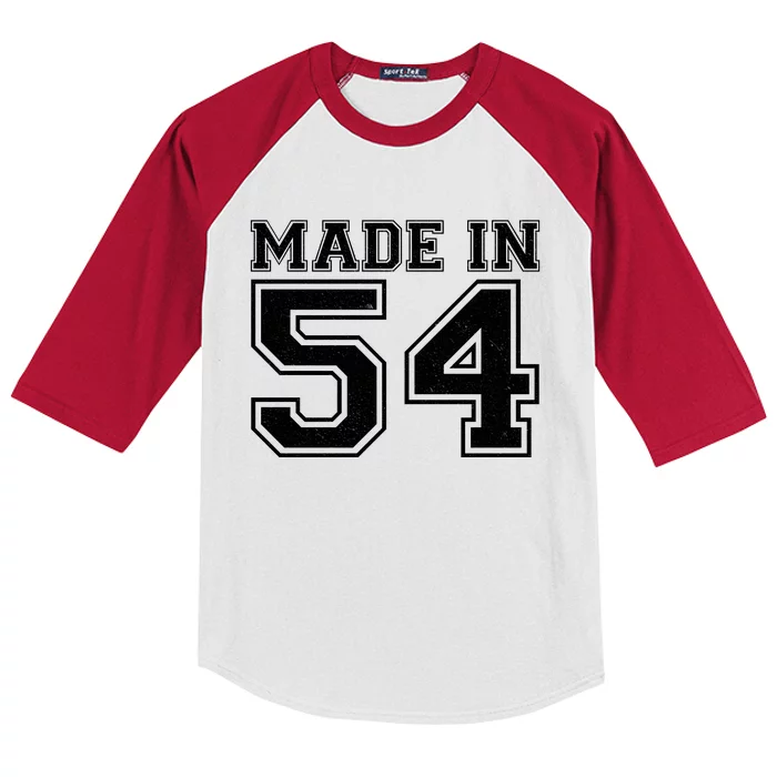 Sporty Jersey Style Made In 1954 70th Birthday Kids Colorblock Raglan Jersey