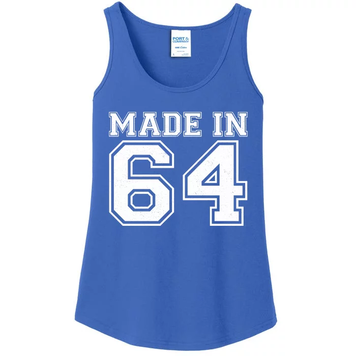 Sporty Jersey Style Made In 1964 60th Birthday Ladies Essential Tank