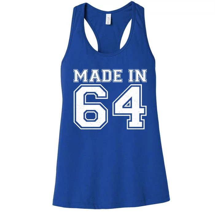 Sporty Jersey Style Made In 1964 60th Birthday Women's Racerback Tank