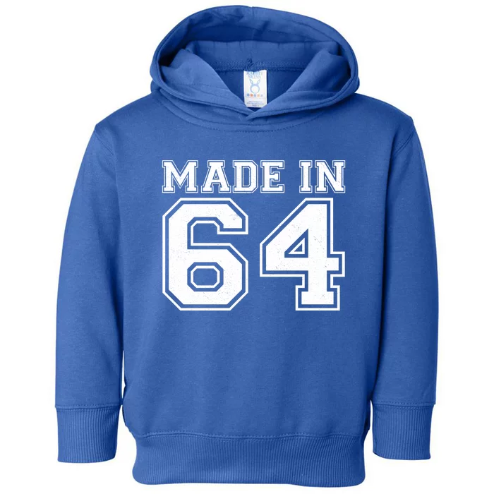 Sporty Jersey Style Made In 1964 60th Birthday Toddler Hoodie