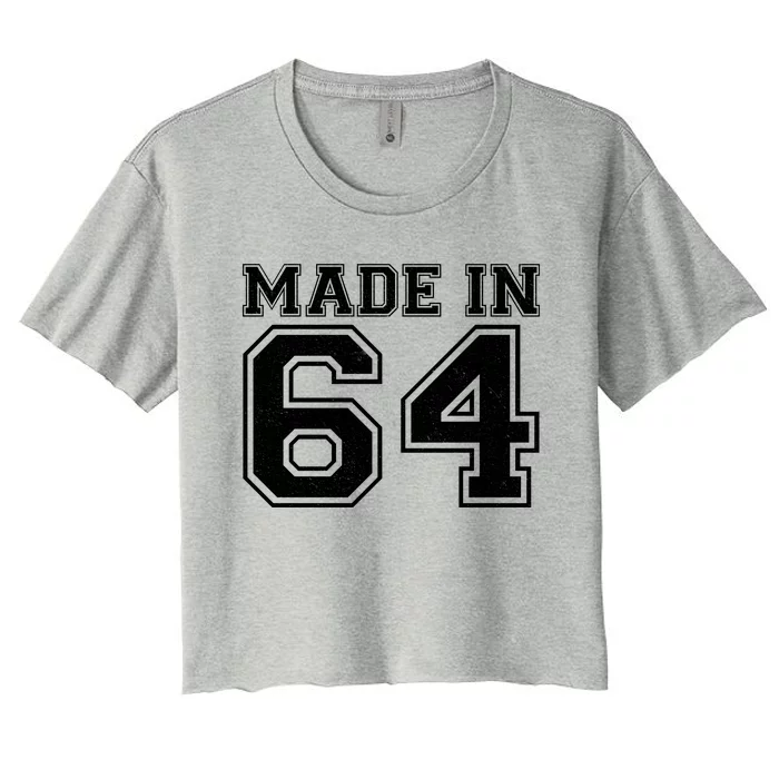 Sporty Jersey Style Made In 1964 60th Birthday Women's Crop Top Tee