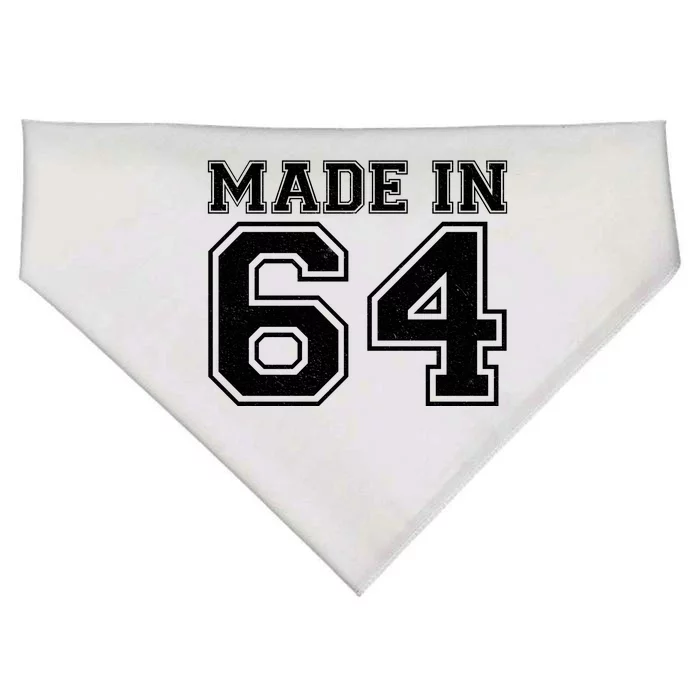 Sporty Jersey Style Made In 1964 60th Birthday USA-Made Doggie Bandana