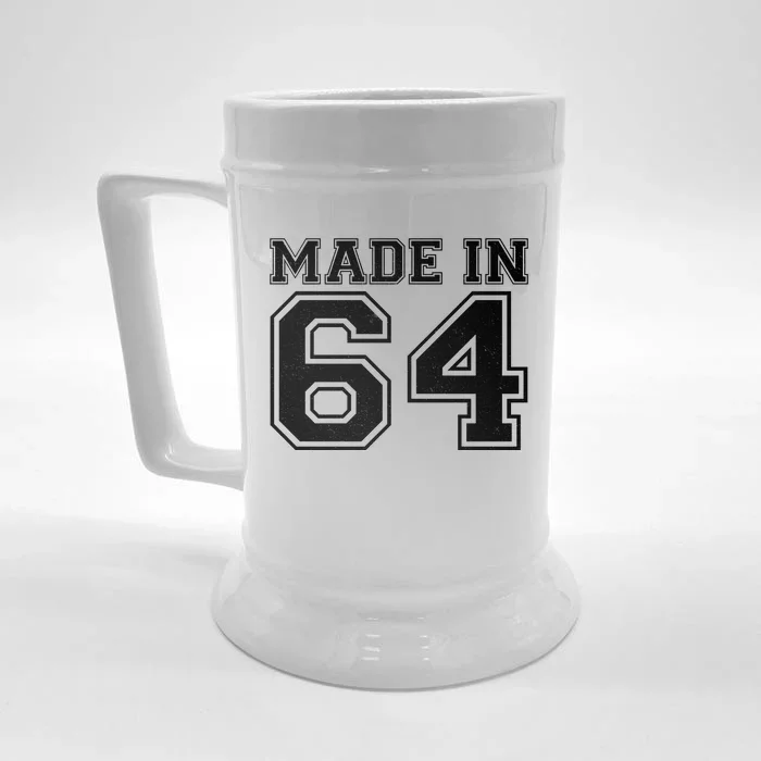 Sporty Jersey Style Made In 1964 60th Birthday Front & Back Beer Stein