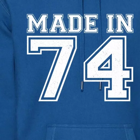 Sporty Jersey Style Made In 1974 50th Birthday Premium Hoodie