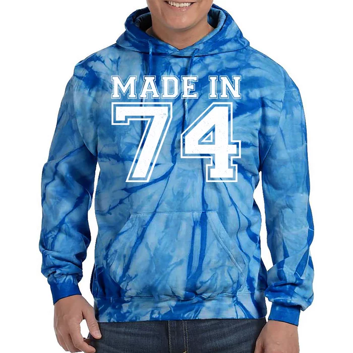 Sporty Jersey Style Made In 1974 50th Birthday Tie Dye Hoodie