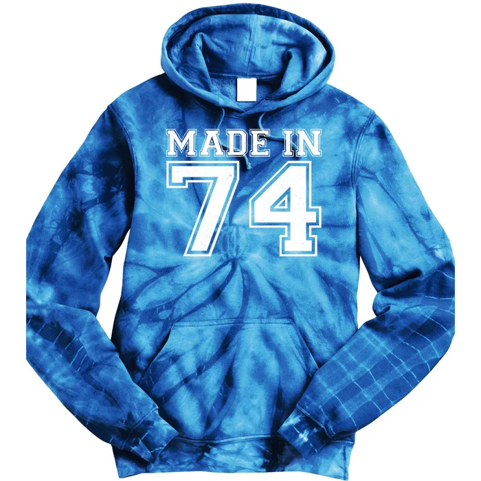 Sporty Jersey Style Made In 1974 50th Birthday Tie Dye Hoodie