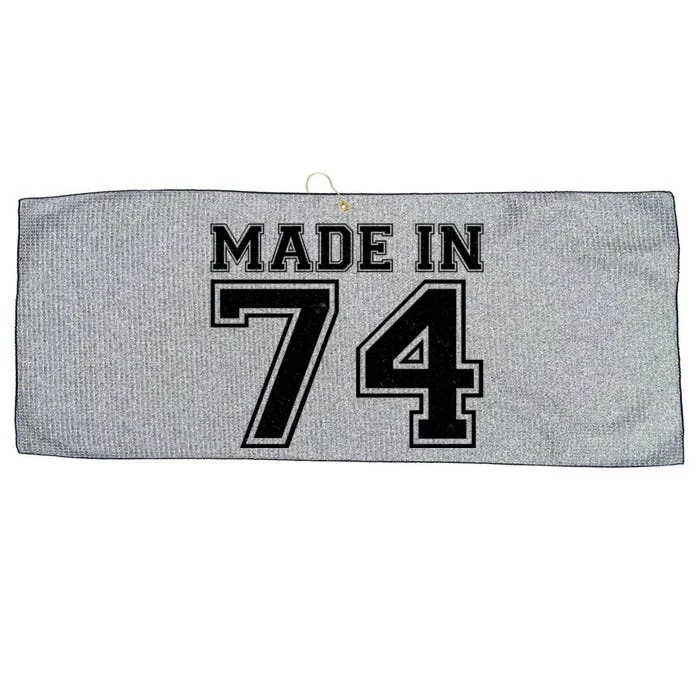 Sporty Jersey Style Made In 1974 50th Birthday Large Microfiber Waffle Golf Towel