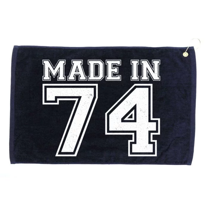 Sporty Jersey Style Made In 1974 50th Birthday Grommeted Golf Towel