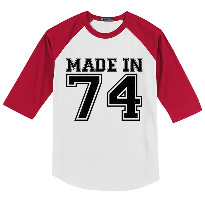 Sporty Jersey Style Made In 1974 50th Birthday Kids Colorblock Raglan Jersey