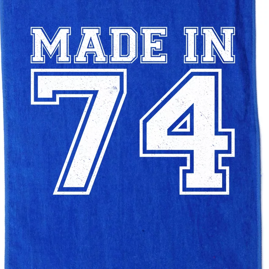 Sporty Jersey Style Made In 1974 50th Birthday Platinum Collection Golf Towel