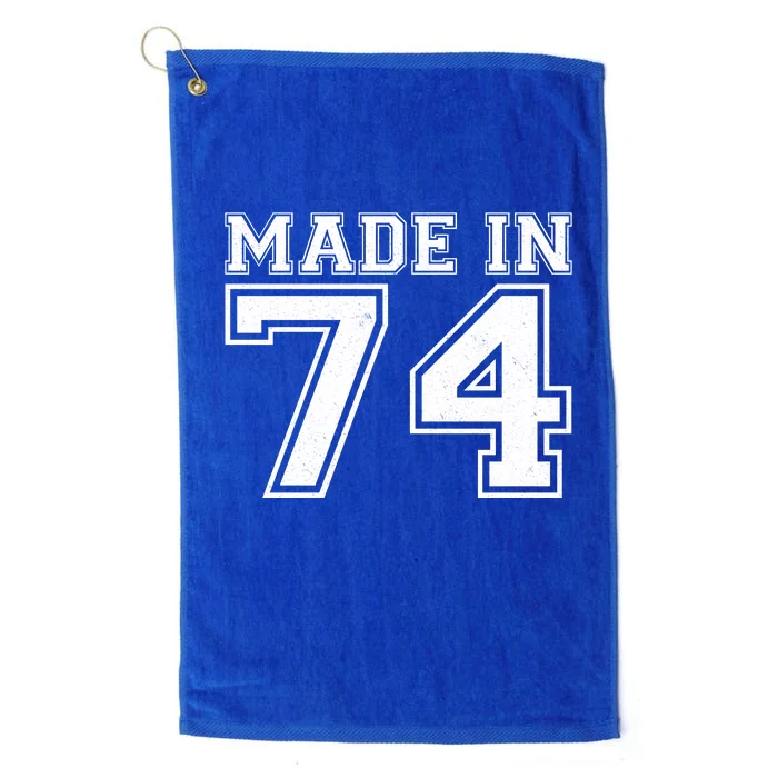 Sporty Jersey Style Made In 1974 50th Birthday Platinum Collection Golf Towel