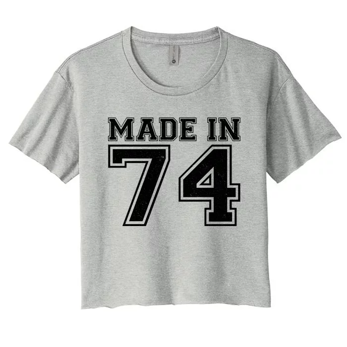 Sporty Jersey Style Made In 1974 50th Birthday Women's Crop Top Tee