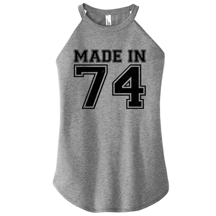 Sporty Jersey Style Made In 1974 50th Birthday Women’s Perfect Tri Rocker Tank