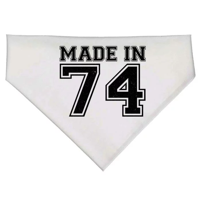 Sporty Jersey Style Made In 1974 50th Birthday USA-Made Doggie Bandana