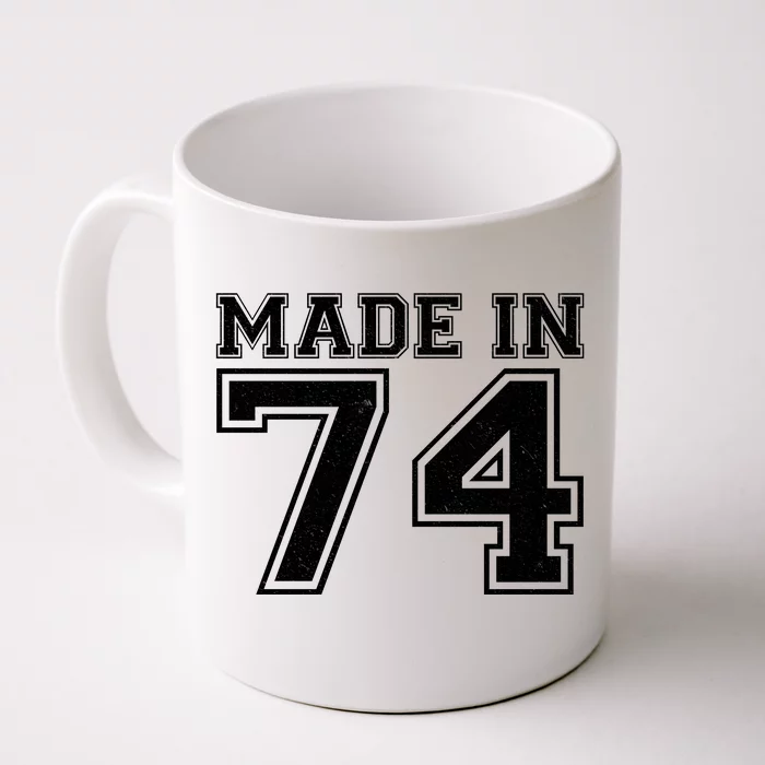 Sporty Jersey Style Made In 1974 50th Birthday Front & Back Coffee Mug