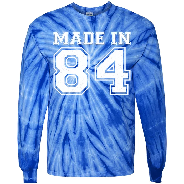 Sporty Jersey Style Made In 1984 40th Birthday Tie-Dye Long Sleeve Shirt