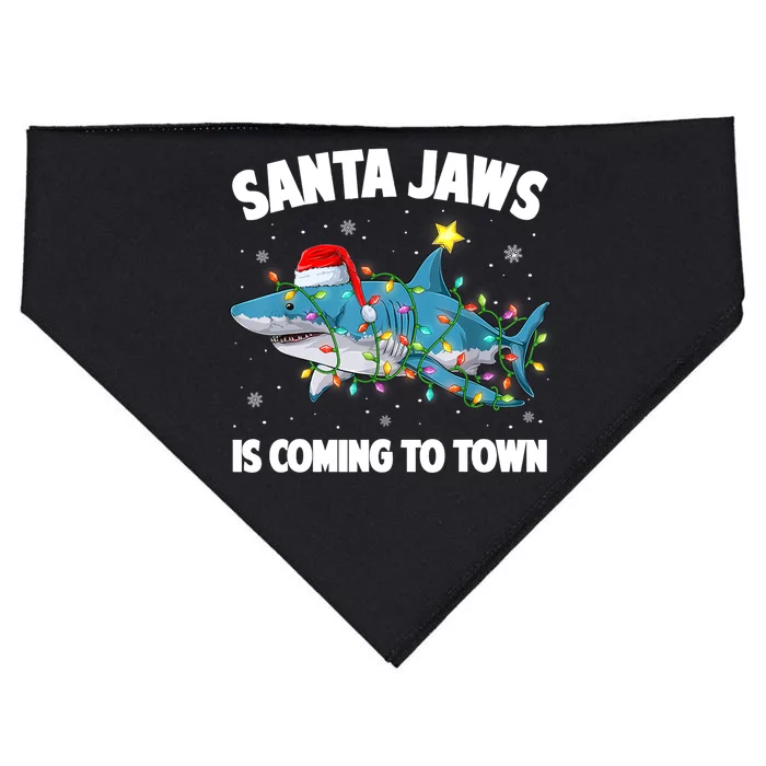 Santa Jaws Shark Christmas Lights Merry Sharkmas Xmas Boys TShirt USA-Made Doggie Bandana