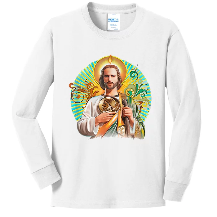 San Judas Tadeo Shirts San Judas Shirts Mexican Kids Long Sleeve Shirt